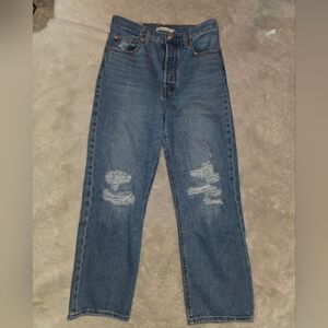 Levis Premium Ribcage Straight Leg 27x27 Blue Jean